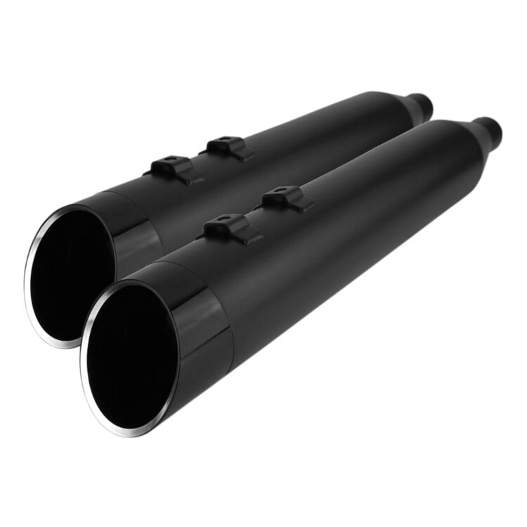 Khrome Werks Exhaust - HP-Plus 4.5" Slip-On Mufflers For Harley Touring 2017-2025 - Black / Black Edge