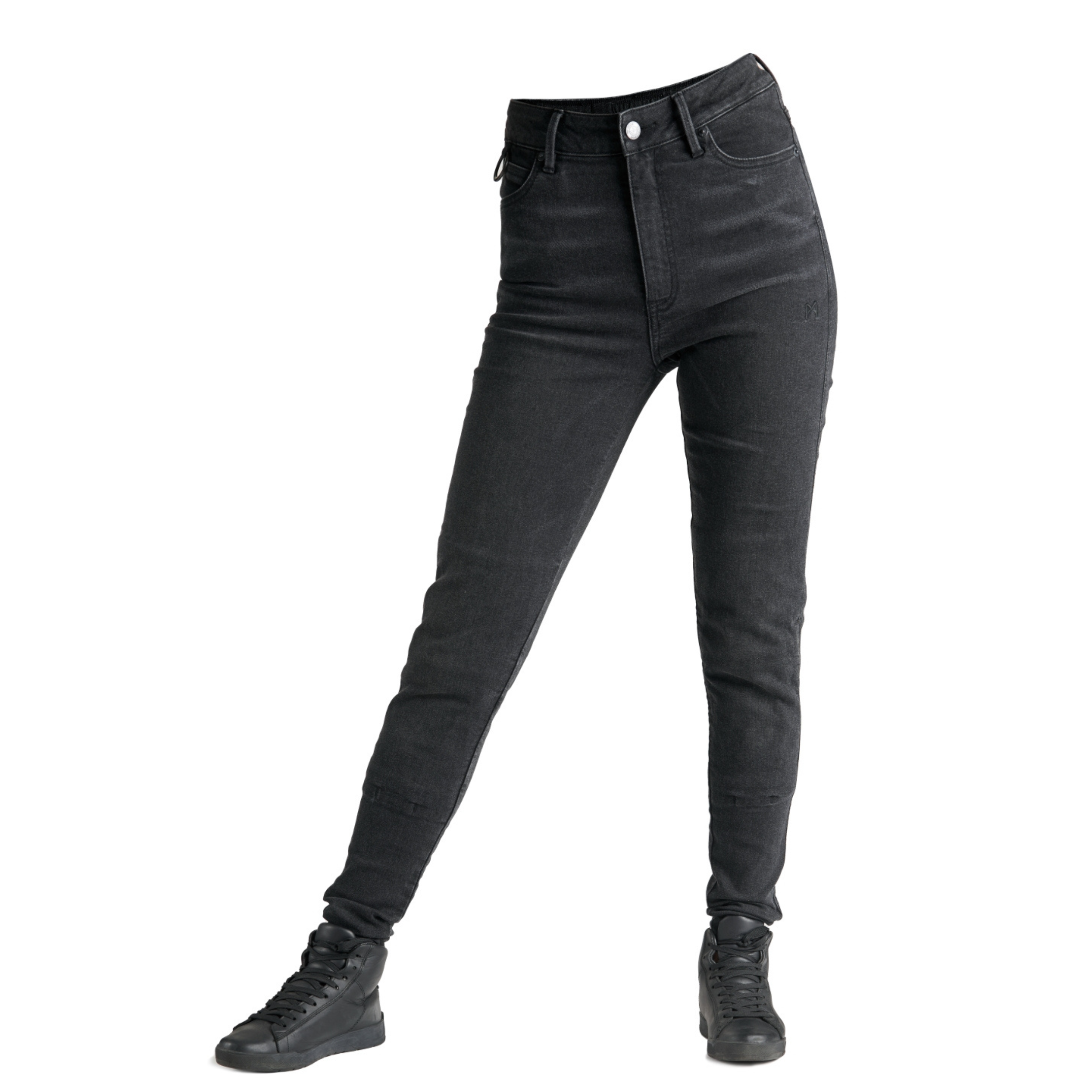 Pando Moto Kusari Cor 01 Women's Jeans, Length 30 - Black