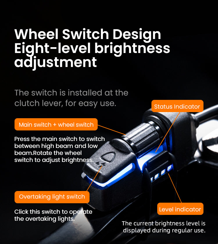 Loboo L11 Motorcycle Auxiliary Lights - Ø 85mm - Black