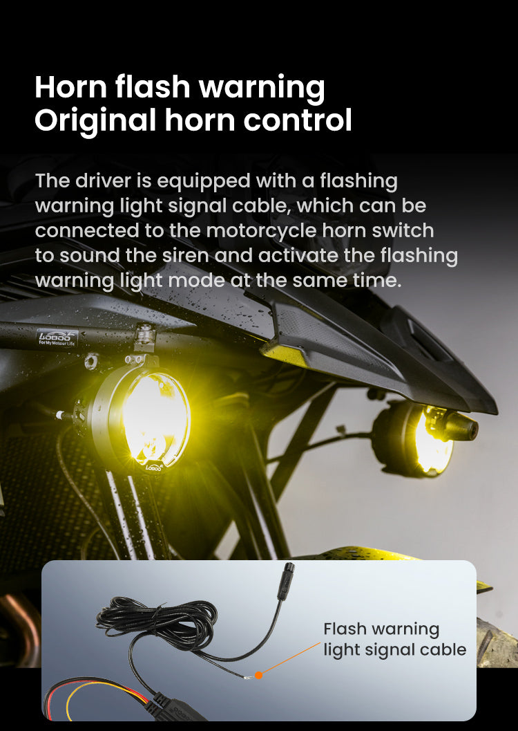 Loboo L16 Motorcycle Auxiliary Lights - Ø 98mm - Black
