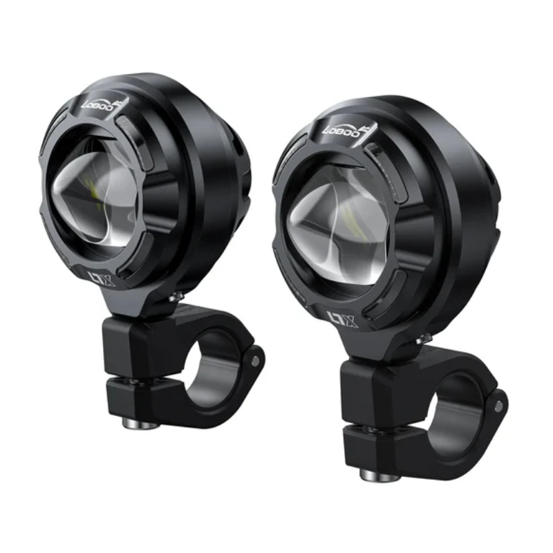 Loboo L7X Motorcycle Auxiliary Lights with DRL - Ø 67mm - Black