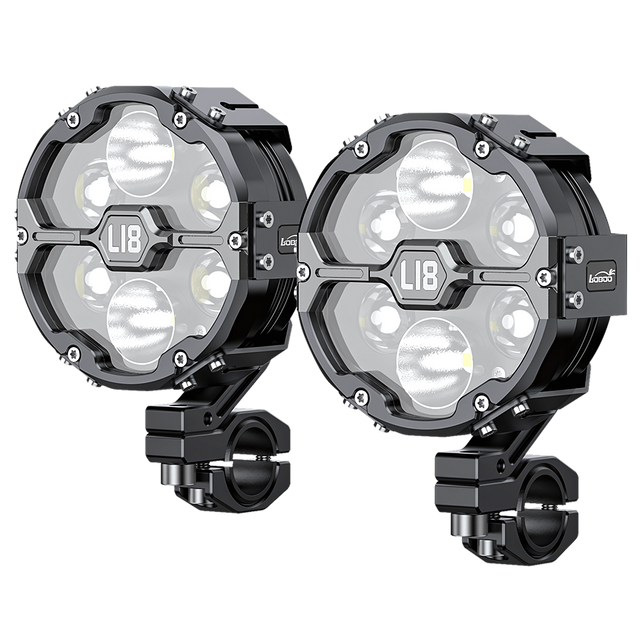 Loboo L18S Motorcycle Auxiliary Lights - Ø 108mm - Black