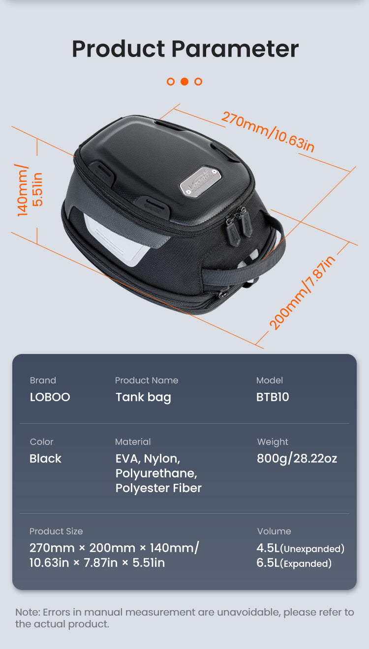 Loboo Expandable Tank Bag - 4.5L ~ 6.5L