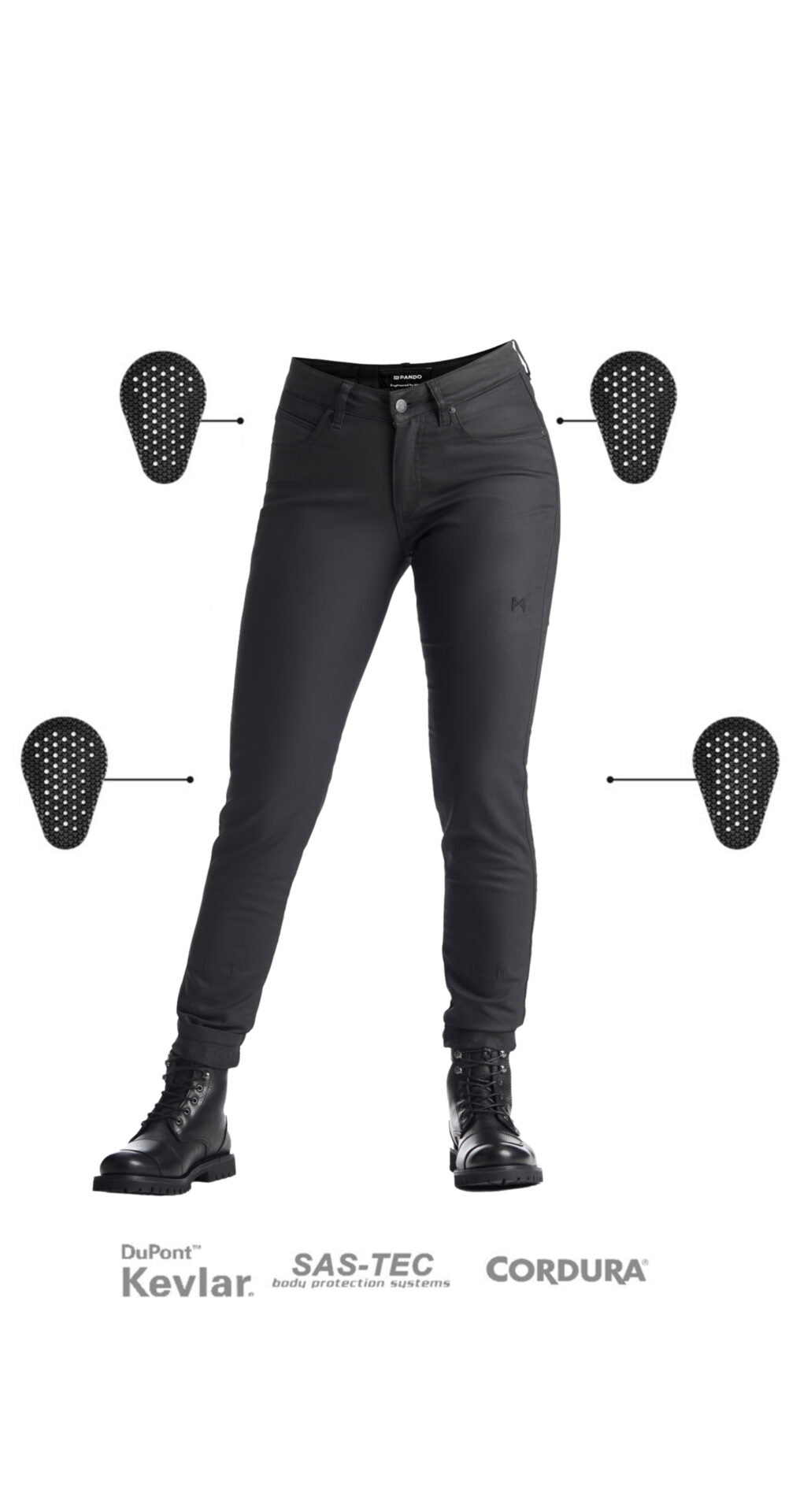 Pando Moto Jeans - Lorica SLIM (Women's), L30 - Black