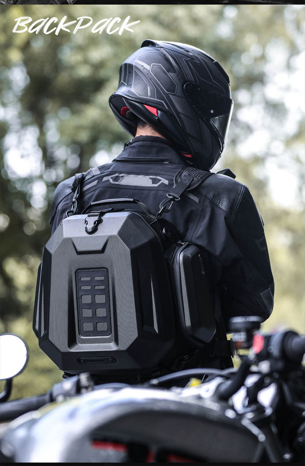 Rhinowalk - ABS Hard Shell Tail Bag - 23L ~ 35L (MFT2310BK)