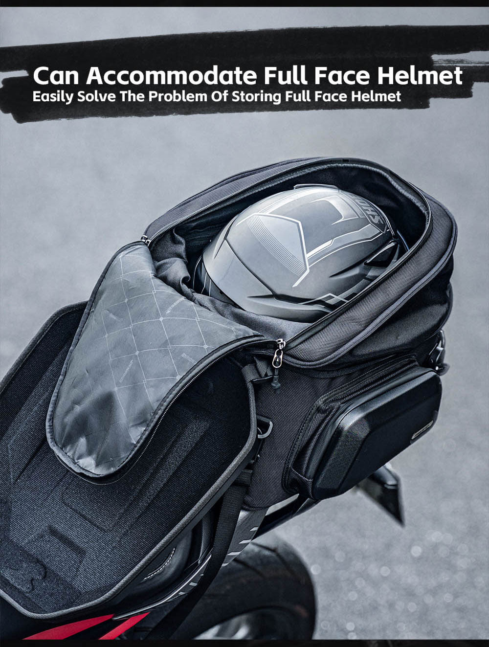 Rhinowalk - ABS Hard Shell Tail Bag - 23L ~ 35L (MFT2310BK)