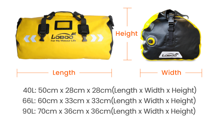 Loboo Classic Waterproof PVC Tail Bag 40L - Black
