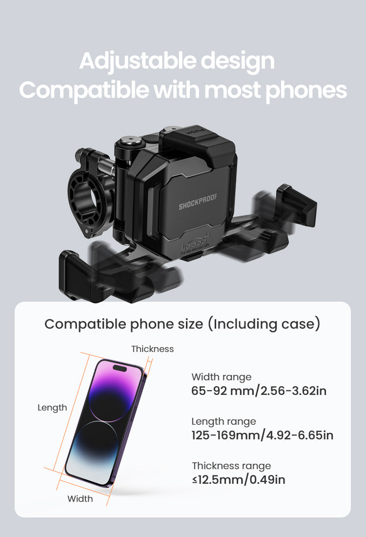 Loboo PH06 Phone Mount - Wireless Charging - Ø 13mm Tube Mount