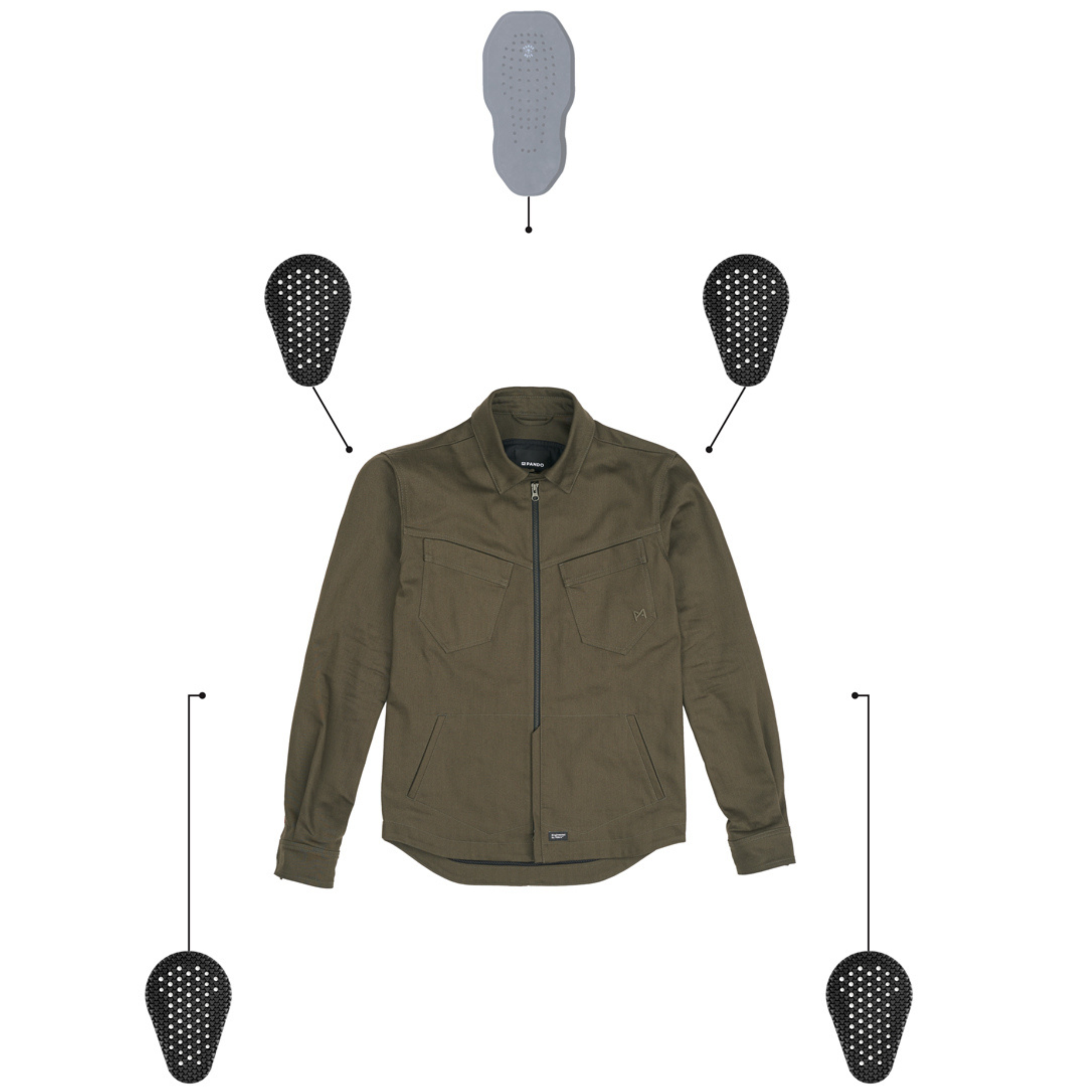 Pando Moto Capo Cor 02 Men's Shirt Jacket - Green
