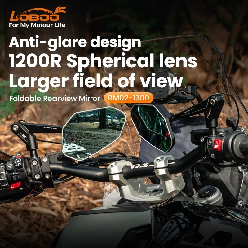 Loboo RM02-1300 Motorcycle Foldable Rearview Mirror for BMW R1300 GS /GSA – Pair - Motofever