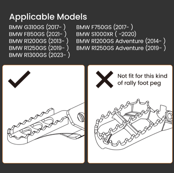 Loboo Wide Foot Pegs CJT010 - BMW Models