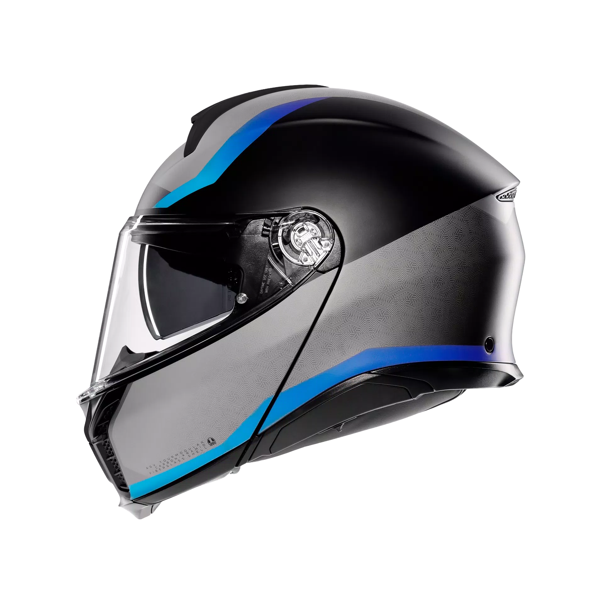 AGV Helmet - Tour Modular - Stray Matt - Black Gray Blue