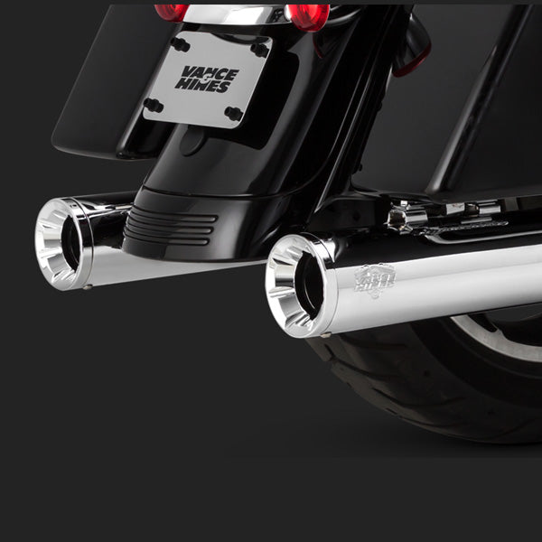 Vance & Hines 4" Eliminator Slip-On Mufflers For Harley Touring 2017-2025 - Chrome