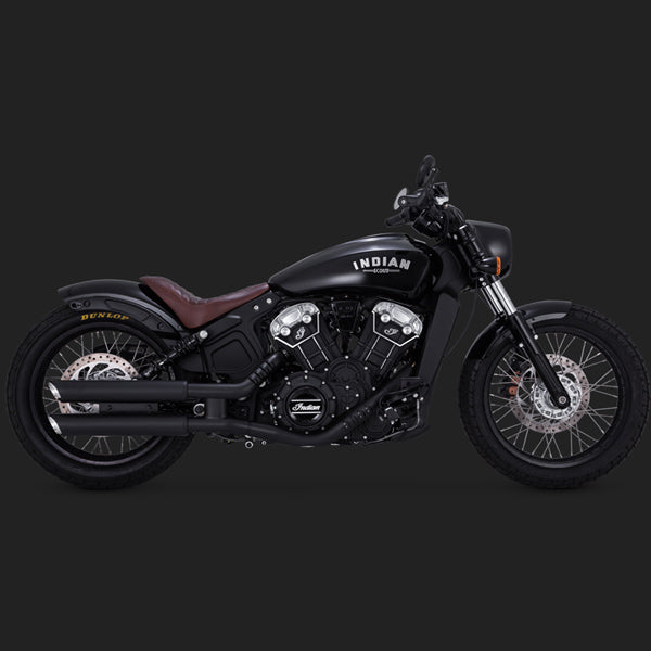 Vance & Hines PCX 3" Round Twin Slash Slip-On Mufflers For Indian Scout 2015-2024 - Black