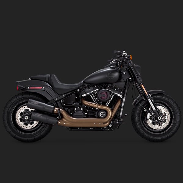 Vance & Hines Hi-Output Slip-On Mufflers For Harley Softail Fat Bob 2018-2023 - Black