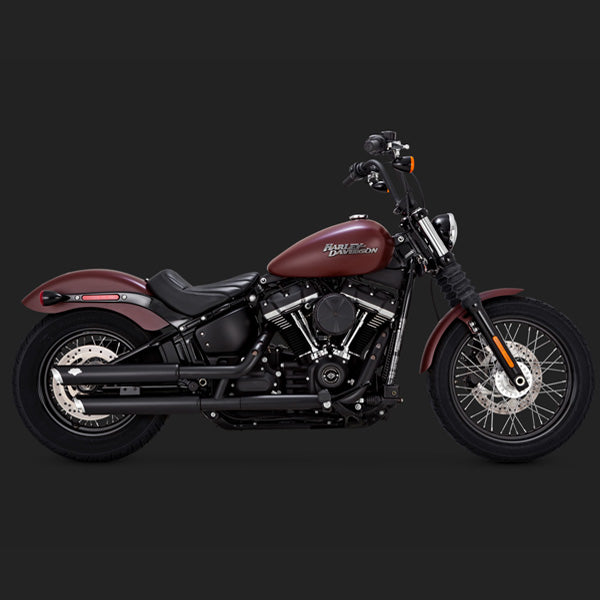 Vance & Hines PCX 3" Round Twin Slash Slip-On Mufflers For Harley Softail 2018-2025 - Black