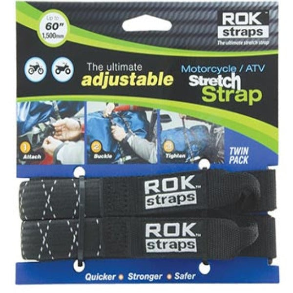 ROK Straps - Motorcycle - Black Reflective