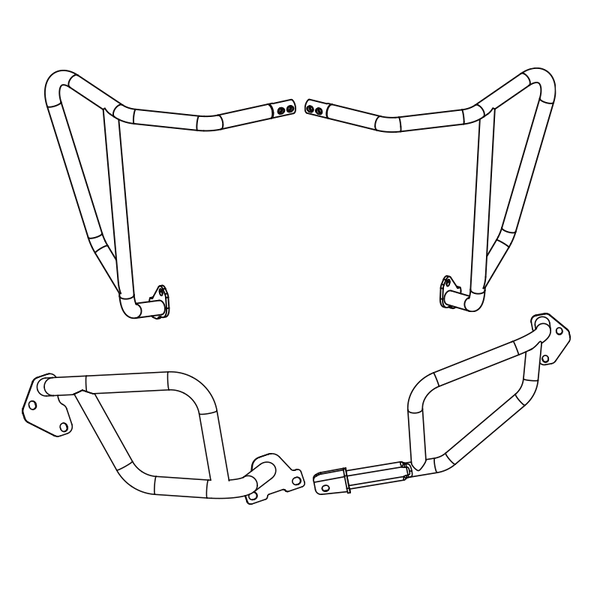 Loboo HONDA CRF1100L Crash Bar - Full Set - Silver (CHG321SX)