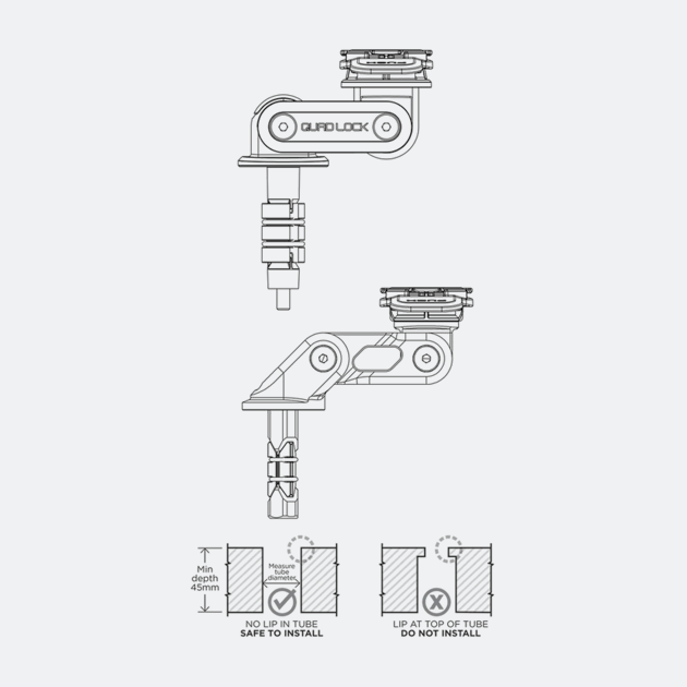 Quad Lock Motorcycle Fork Stem Mount Pro