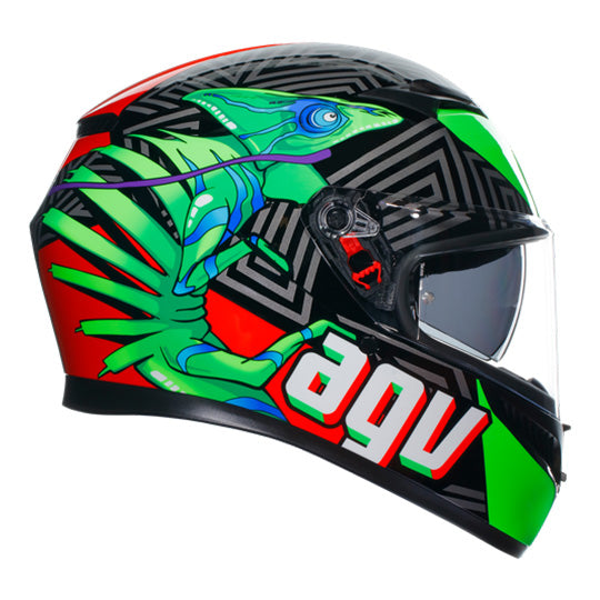 AGV K3 KAMALEON Helmet - Black Red Green