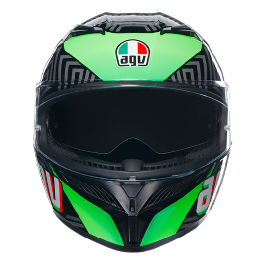 AGV K3 KAMALEON Helmet - Black Red Green - Motofever