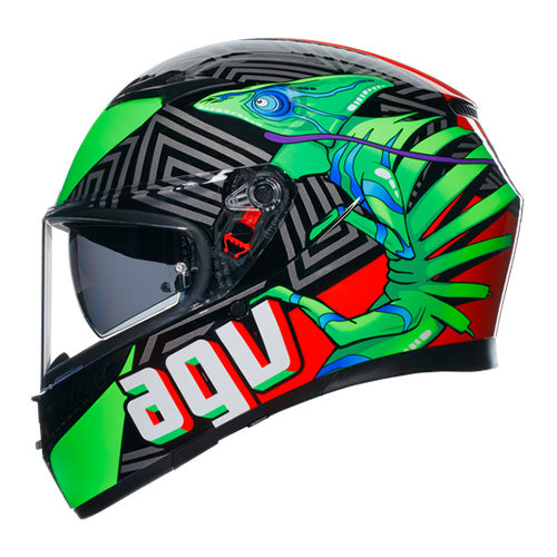 AGV K3 KAMALEON Helmet - Black Red Green