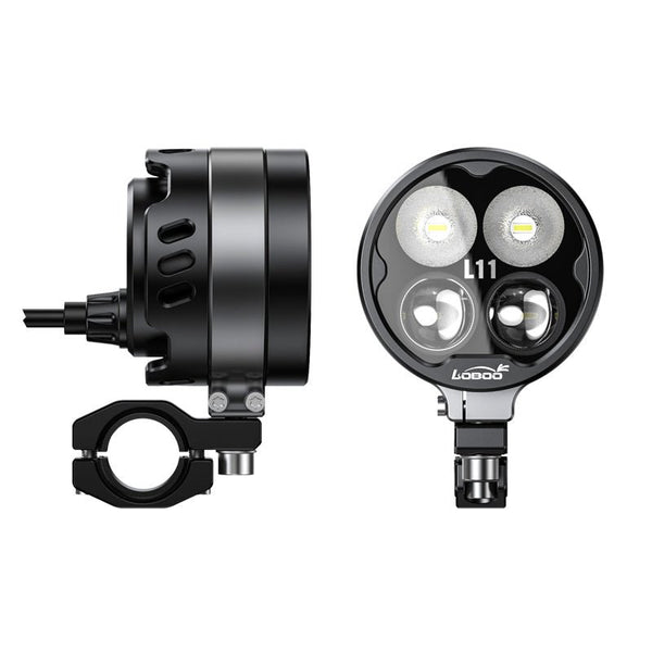 Loboo L11 Motorcycle Auxiliary Lights - Ø 85mm - Black
