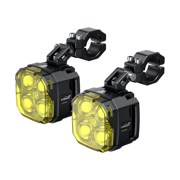 Loboo L12T Motorcycle Auxiliary Lights - Ø 73mm - Black