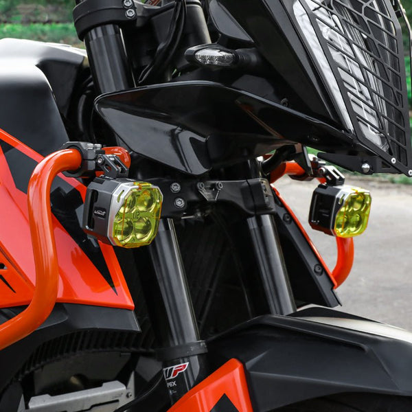 Loboo L12T Motorcycle Auxiliary Lights - Ø 73mm - Black