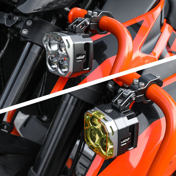 Loboo L12T Motorcycle Auxiliary Lights - Ø 73mm - Black