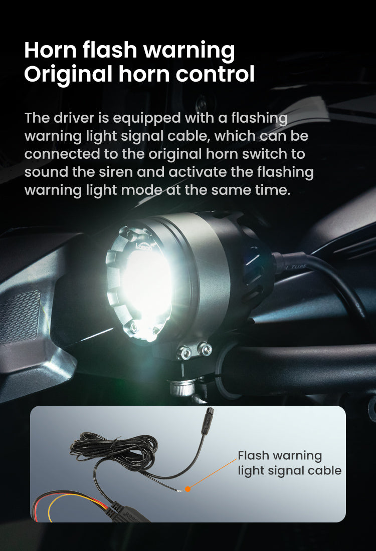 Loboo L7S Motorcycle Auxiliary Lights - Ø 67mm - Black