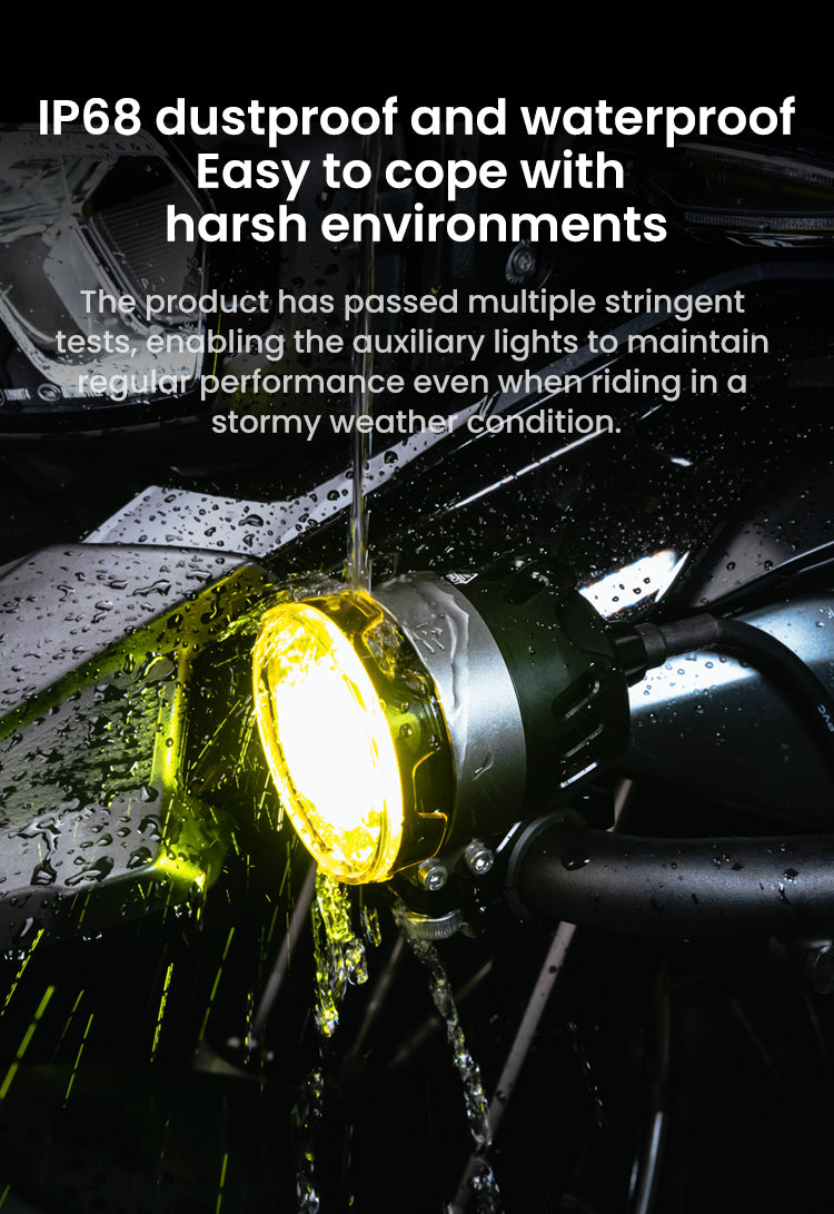 Loboo L7S Motorcycle Auxiliary Lights - Ø 67mm - Black