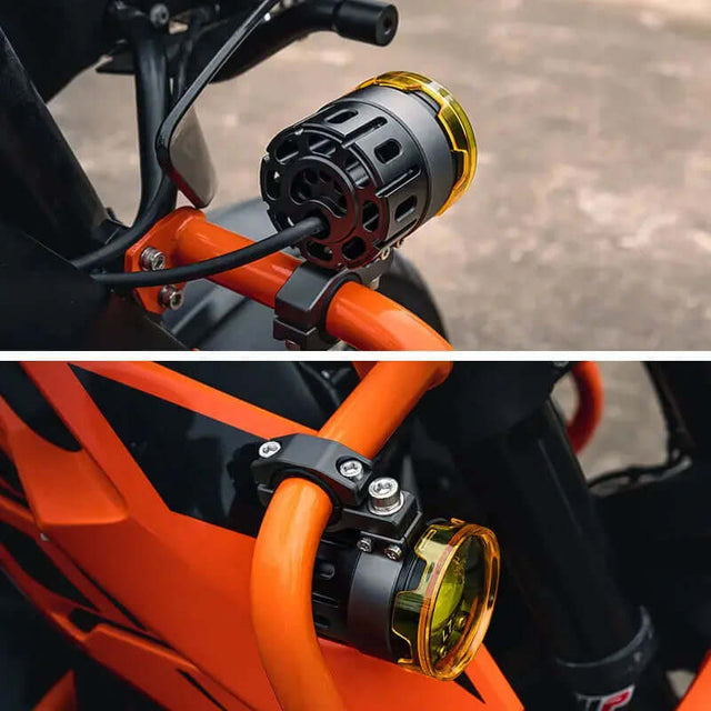 Loboo L7S Motorcycle Auxiliary Lights - Ø 67mm - Black