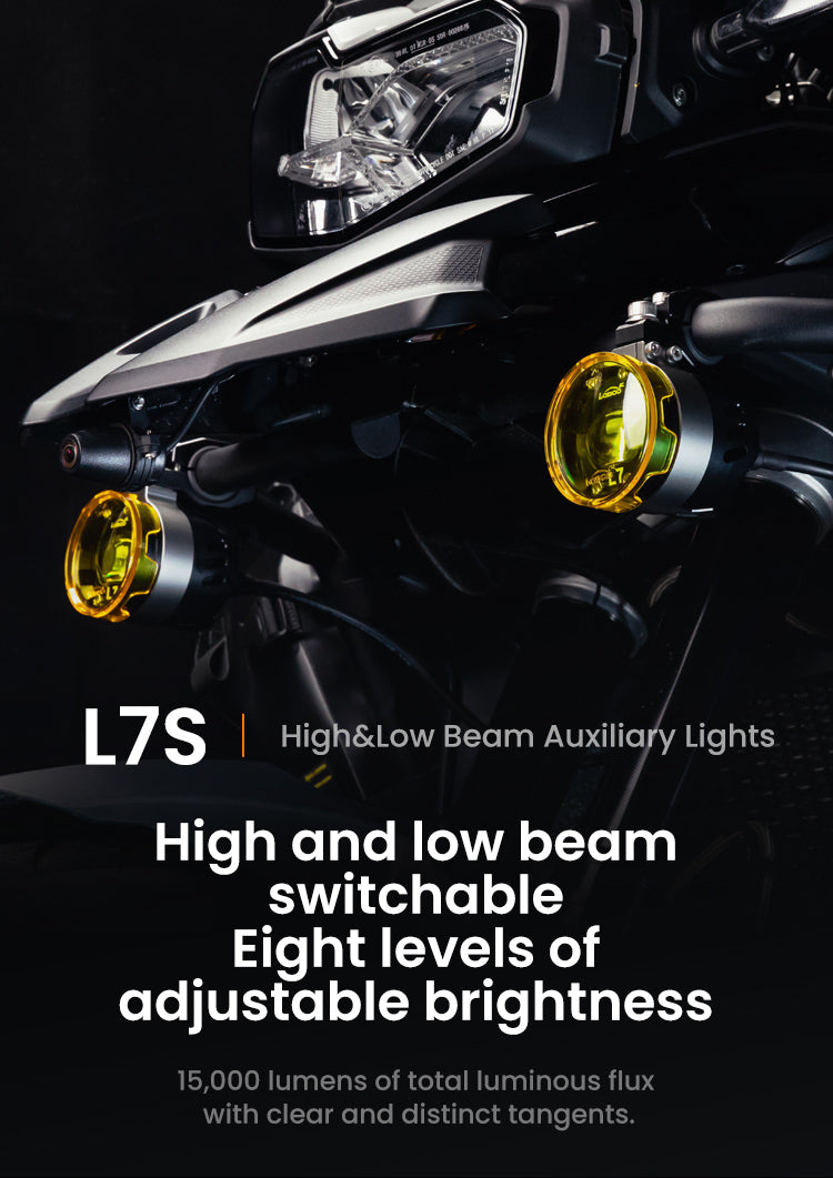 Loboo L7S Motorcycle Auxiliary Lights - Ø 67mm - Black