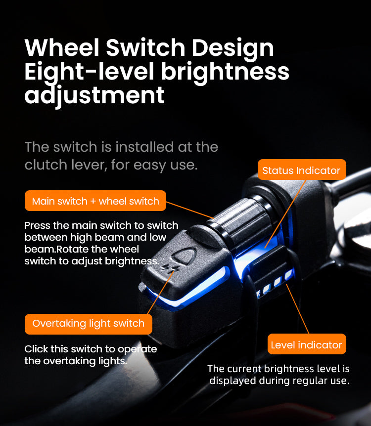 Loboo L7S Motorcycle Auxiliary Lights - Ø 67mm - Black