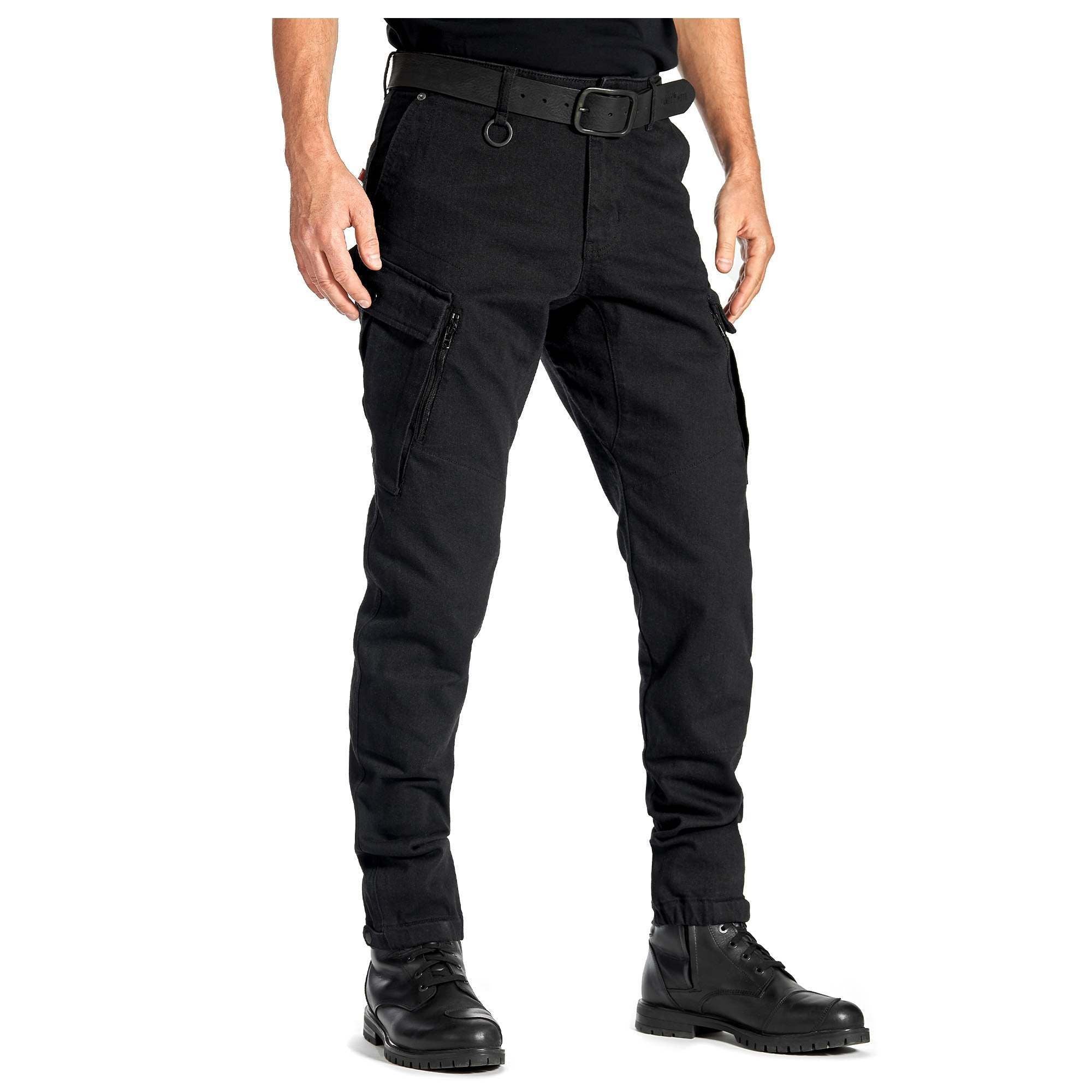 Pando Moto Mark Kev 01 Jeans, Length 32 - Black