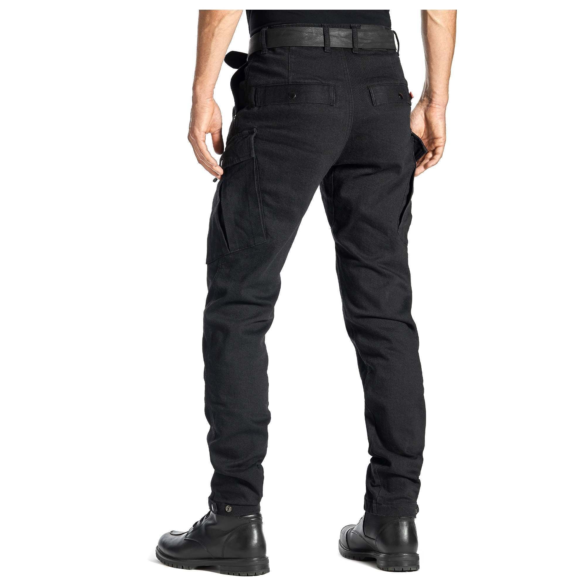 Pando Moto Mark Kev 01 Jeans, Length 32 - Black