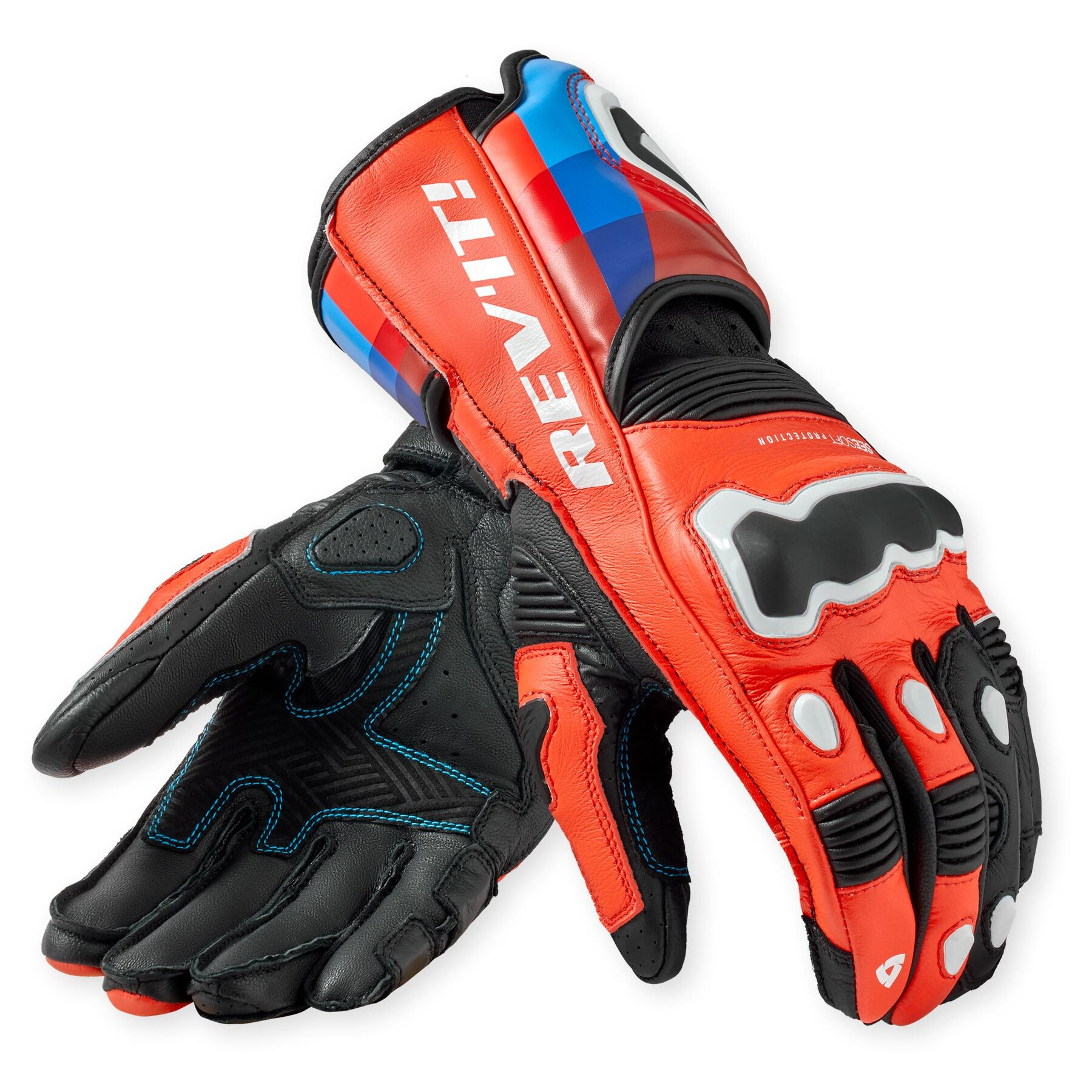 Rev'It! Gloves - Quantum 3 - Neon Red Blue