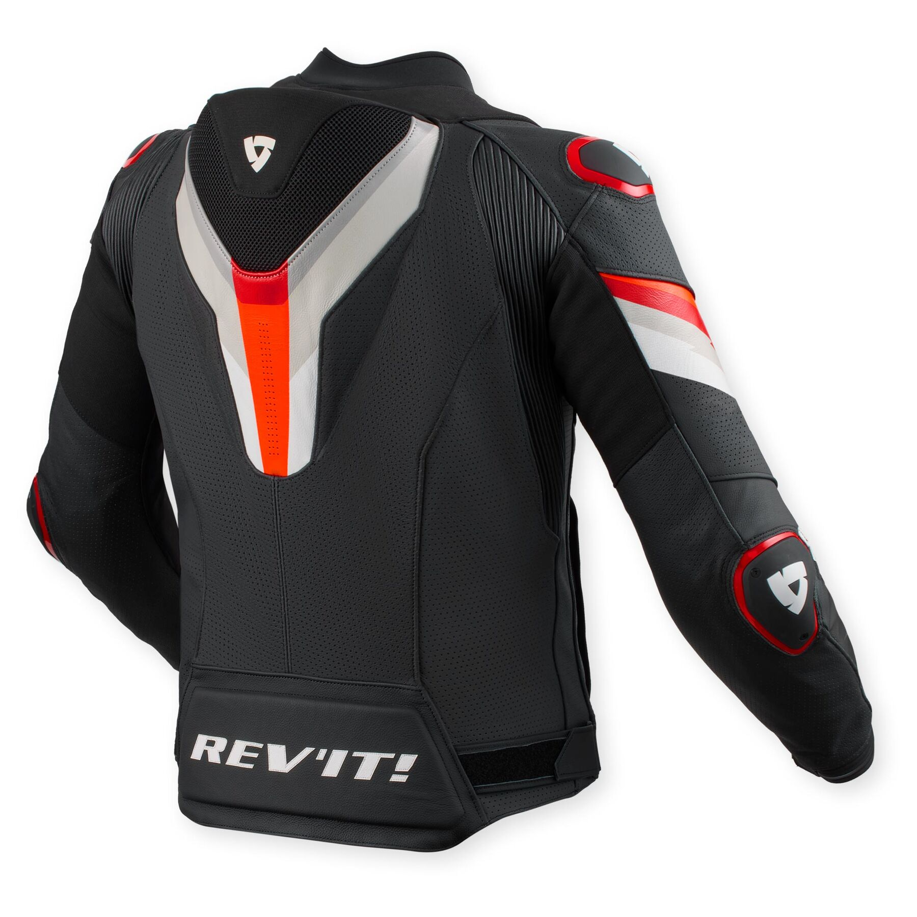 Rev'it! Leather Jacket - Quantum 3 Pro - Black Red