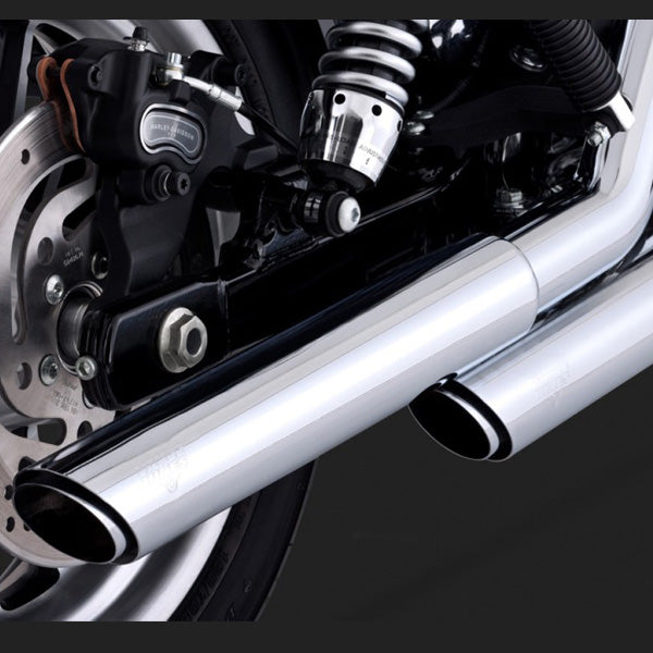 Vance & Hines 3" Round Twin Slash Slip-On Mufflers For Harley Dyna 1991-2017 - Motofever