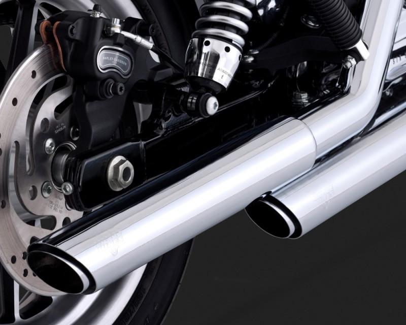 Vance & Hines 3" Round Twin Slash Slip-On Mufflers For Harley Dyna 1991-2017 - Motofever