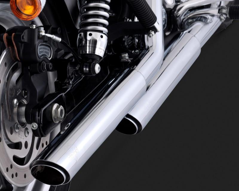 Vance & Hines 3" Round Twin Slash Slip-On Mufflers For Harley Dyna 1991-2017 - Motofever