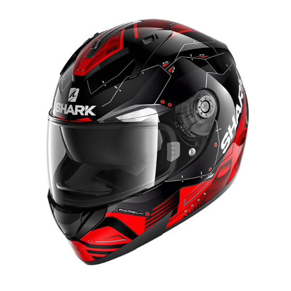 Shark Ridill Mecca Gloss Helmet - BLK/RED/SLVR - Motofever