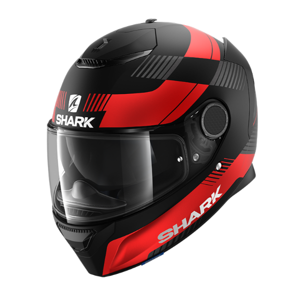 Shark Spartan Strad Matt Helmet - Black Red - Motofever