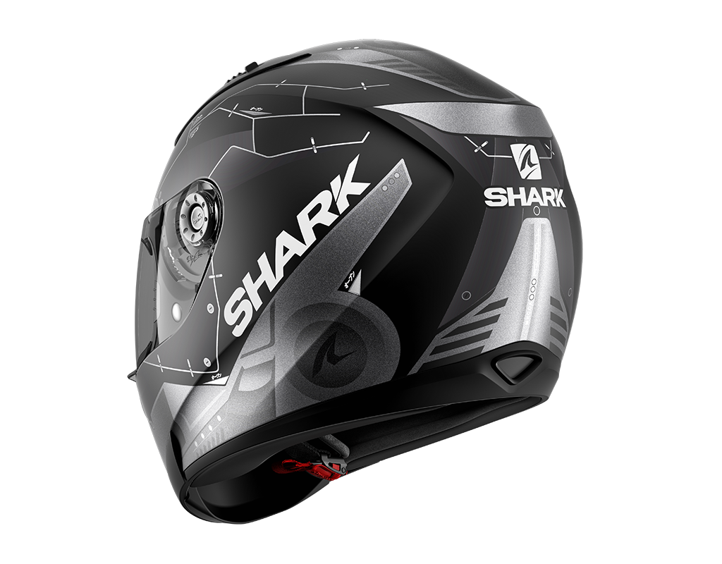 Shark Ridill Mecca Matt Helmet - Black Silver - Motofever