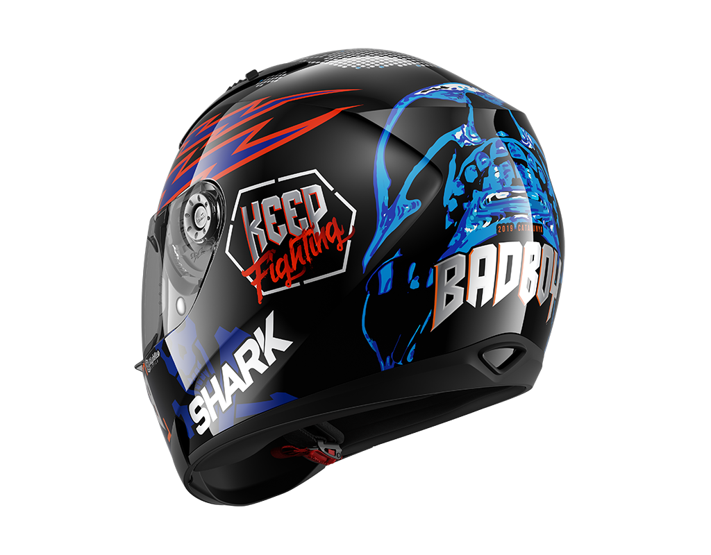 Shark Ridill Catalan Bad Boy Gloss Helmet - Black Blue Orange - Motofever