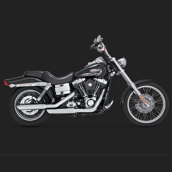 Vance & Hines 3" Round Twin Slash Slip-On Mufflers For Harley Dyna 1991-2017 - Motofever
