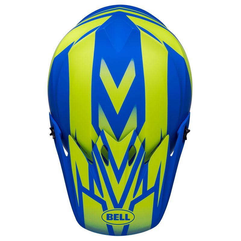 Bell MX-9 MIPS Disrupt Classic Matt Helmet - Blue Hi Viz Yellow - Motofever