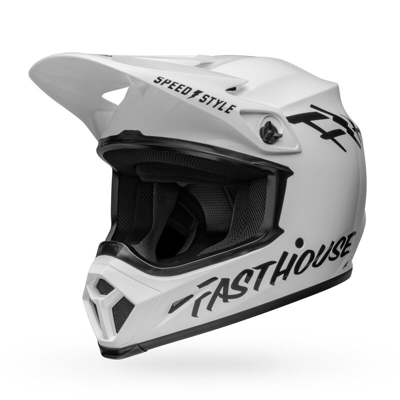 Bell MX-9 MIPS Fasthouse Gloss Helmet - White Black - Motofever