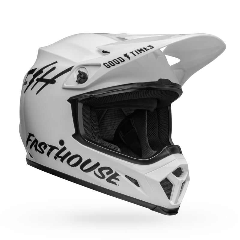 Bell MX-9 MIPS Fasthouse Gloss Helmet - White Black - Motofever